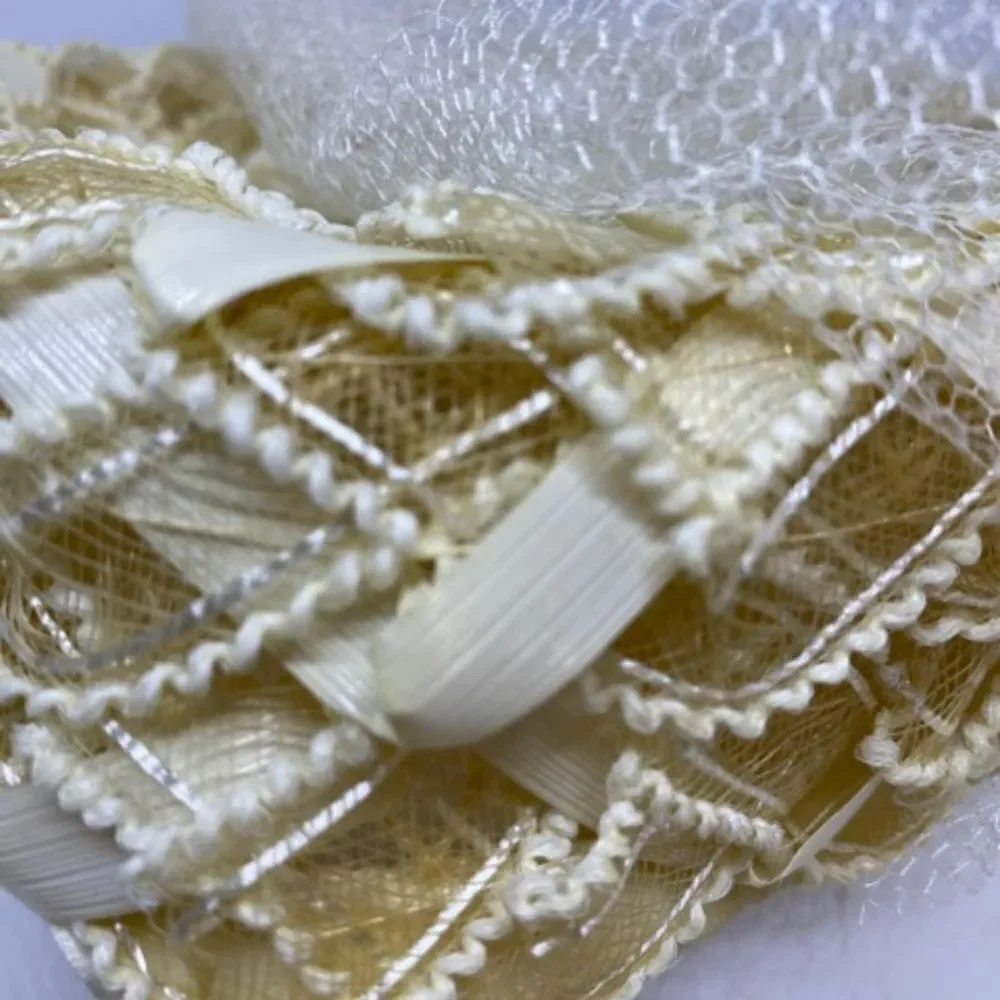 Vintage Cream & White Hat with Mesh - Picture 9 of 10